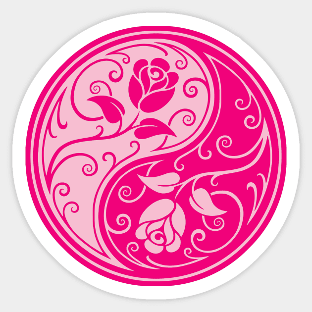 Pink Yin Yang Roses Sticker by jeffbartels